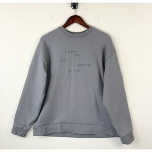 Taylor Swift The Tortured Poets Department XL Sweatshirt Gray Crewneck Graphic